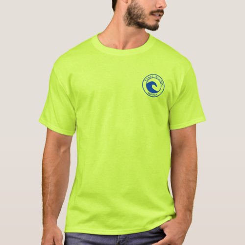 Tybee Island Blue Ocean Wave Circle Design T_Shirt
