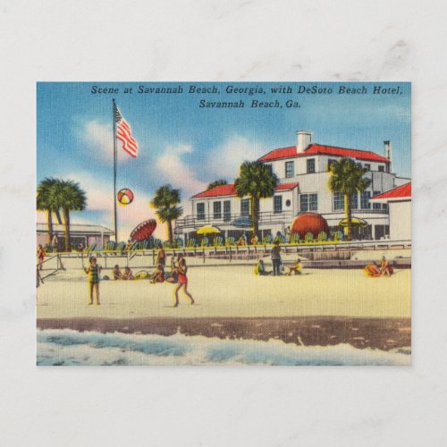 Tybee Island GA Historic DeSoto Beach Hotel Postcard