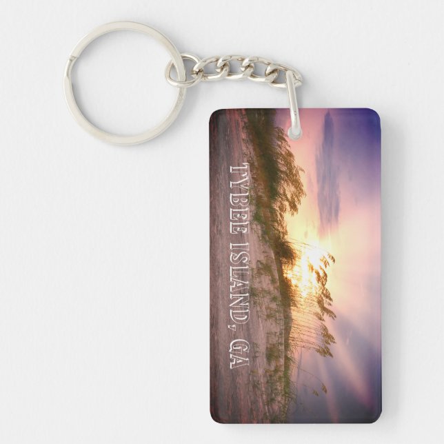 Tybee Island, GA Sunset Keychain (Front)