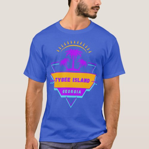 Tybee Island Georgia Beach Vibes 80s T_Shirt