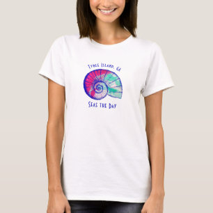 Tybee Island Georgia Colorful Seashell T-Shirt