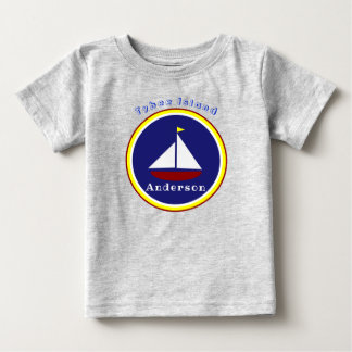 Tybee Island Georgia Cute Sailboat with Name Baby T-Shirt