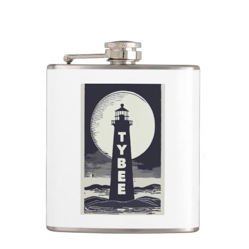 Tybee Island Georgia Lighthouse Moon Flask