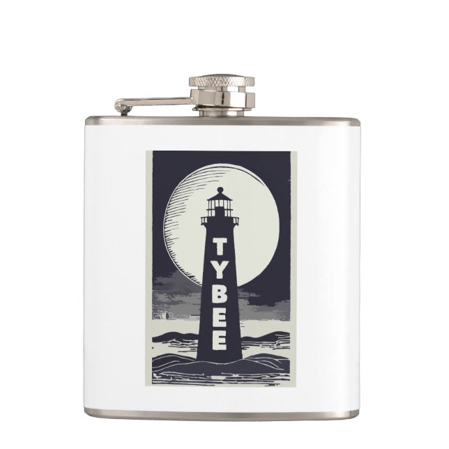 Tybee Island Georgia Lighthouse Moon Flask (Front)