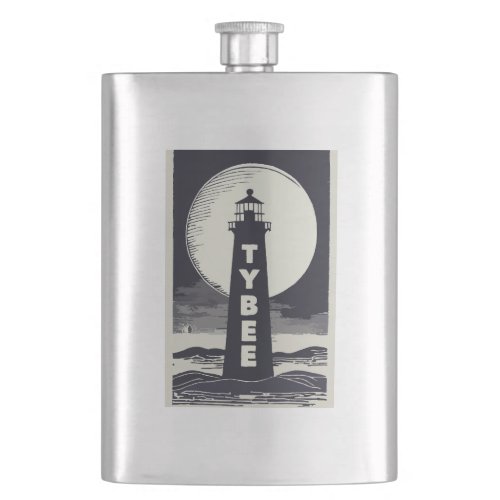 Tybee Island Georgia Lighthouse Moon Flask