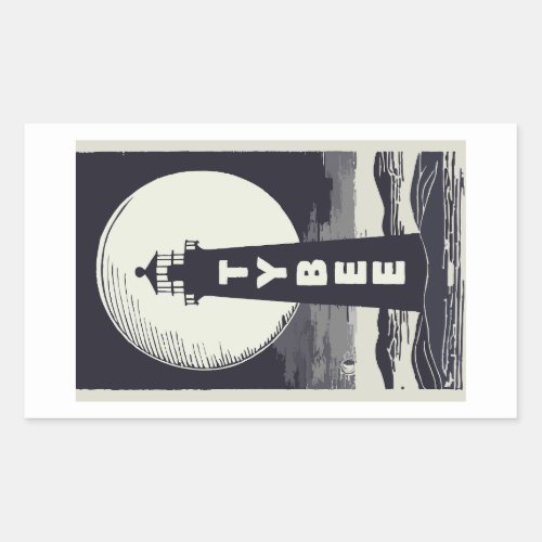 Tybee Island Georgia Lighthouse Moon Rectangular Sticker