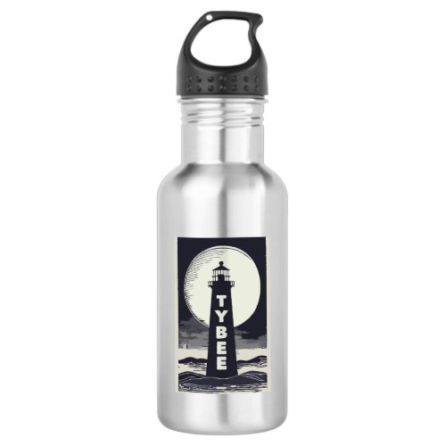 Tybee Island Georgia Lighthouse Moon Stainless Steel Water Bottle