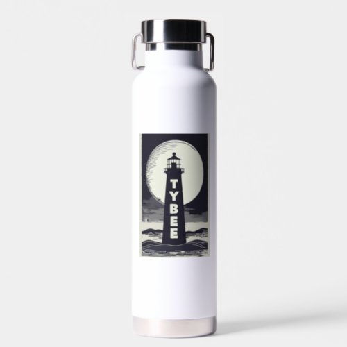 Tybee Island Georgia Lighthouse Moon Water Bottle