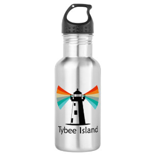 Tybee Island Georgia Lighthouse Rainbow Stainless Steel Water Bottle