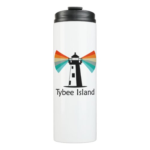 Tybee Island Georgia Lighthouse Rainbow Thermal Tumbler