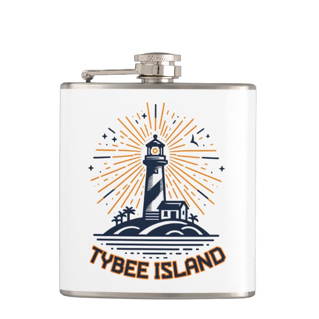 Tybee Island Georgia Lighthouse Sunrise Flask (Front)