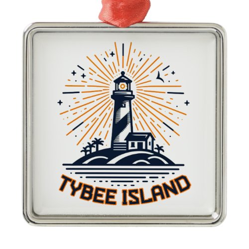 Tybee Island Georgia Lighthouse Sunrise Metal Ornament