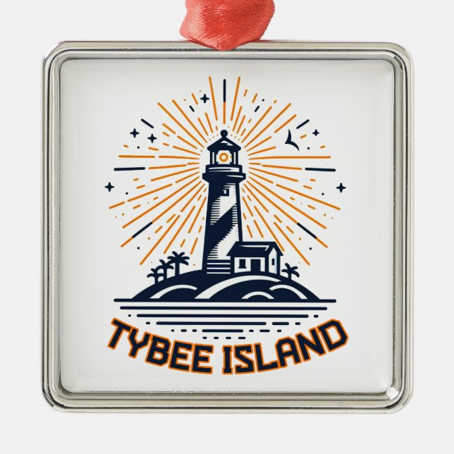 Tybee Island Georgia Lighthouse Sunrise Metal Ornament (Front)