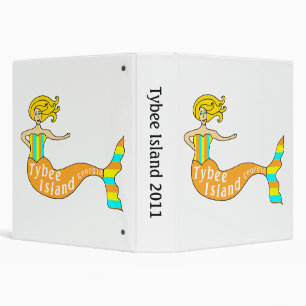 Tybee Island, Georgia Mermaid 3 Ring Binder