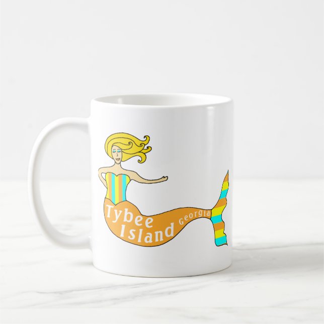 Tybee Island, Georgia Mermaid Coffee Mug (Left)