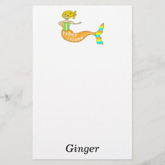 Tybee Island, Georgia Mermaid Stationery