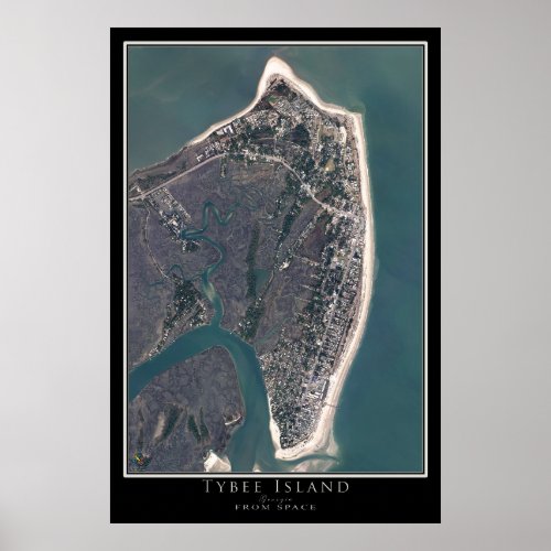 Tybee Island Georgia Satellite Poster Map