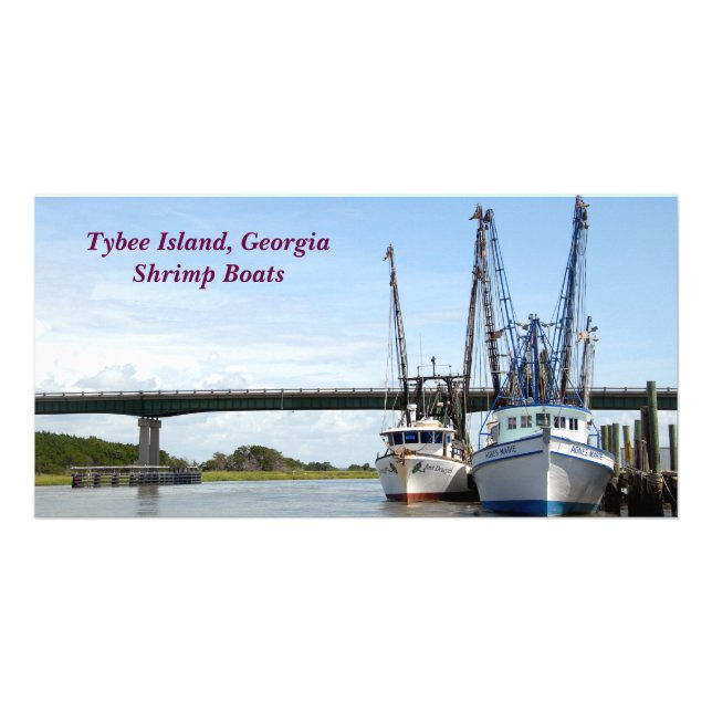 Tybee Island, Georgia Shrimp Boats photo card (Front)