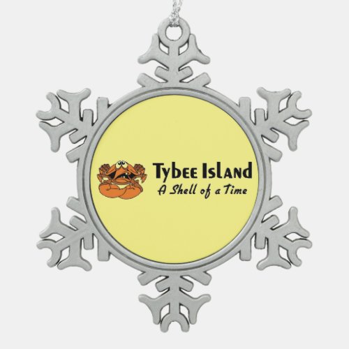 Tybee Island Georgia Snowflake Pewter Christmas Ornament