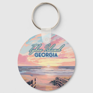 Tybee Island Georgia Sunrise Beach Savannah Keychain