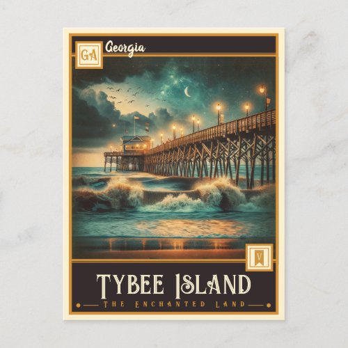 Tybee Island Georgia  Vintage Postcard