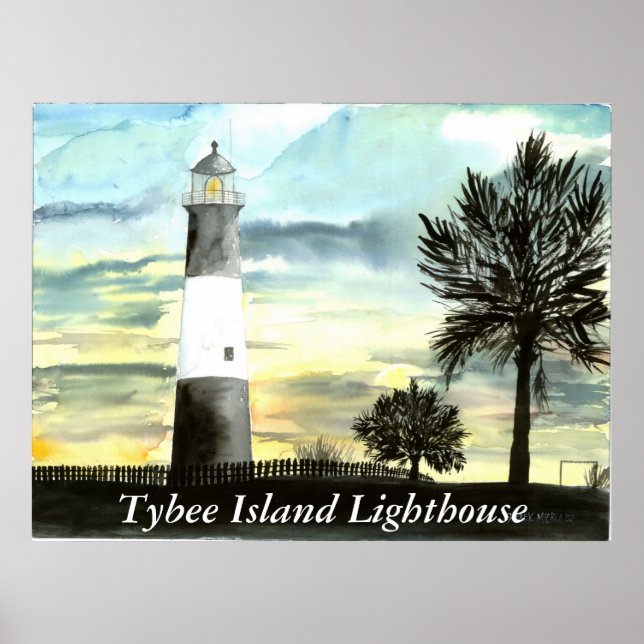 TYBEE Island Lighthouse art collectible gifts, ... Poster (Front)
