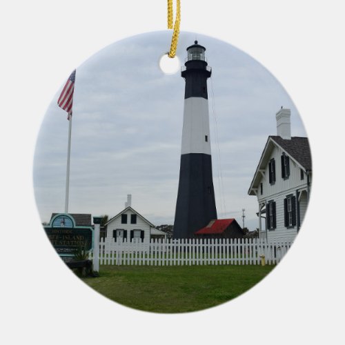 Tybee Island Lighthouse  Ceramic Ornament