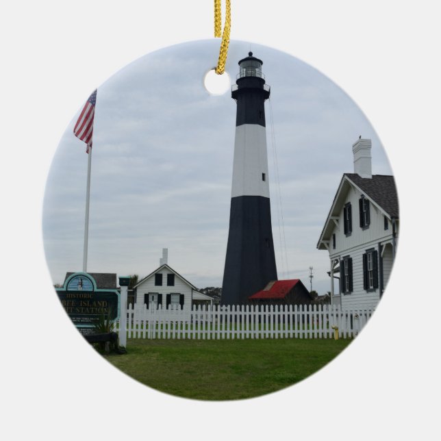 Tybee Island Lighthouse  Ceramic Ornament (Front)