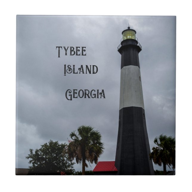 Tybee Island Lighthouse Georgia Ceramic Tile (Front)