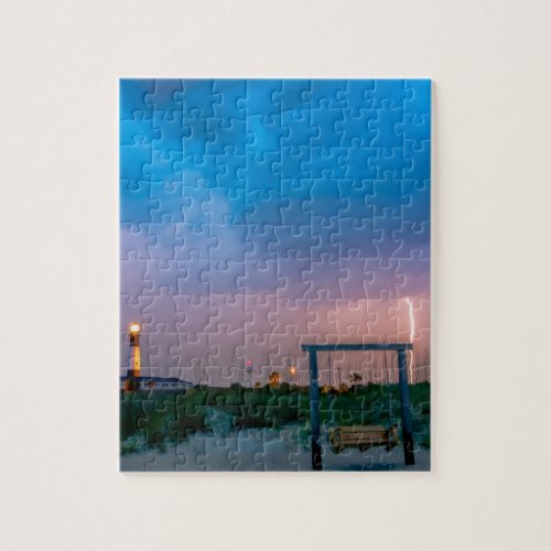 tybee island lighthouse  savannah georgia ocean be jigsaw puzzle