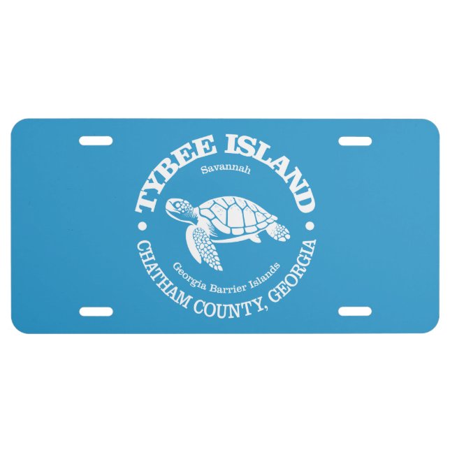 Tybee Island (sea turtle) License Plate (Front)