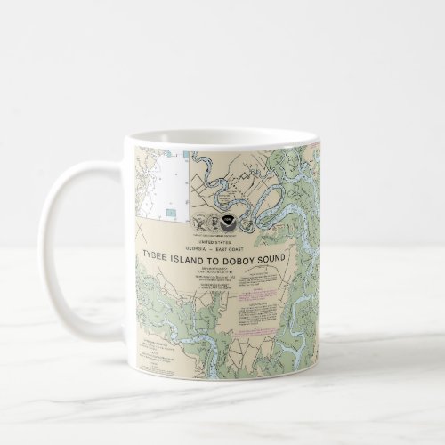 Tybee Island to Doboy Sound Nautical Chart 11509 Coffee Mug