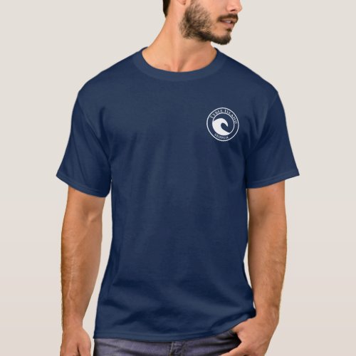 Tybee Island White Ocean Wave Circle Design T_Shirt