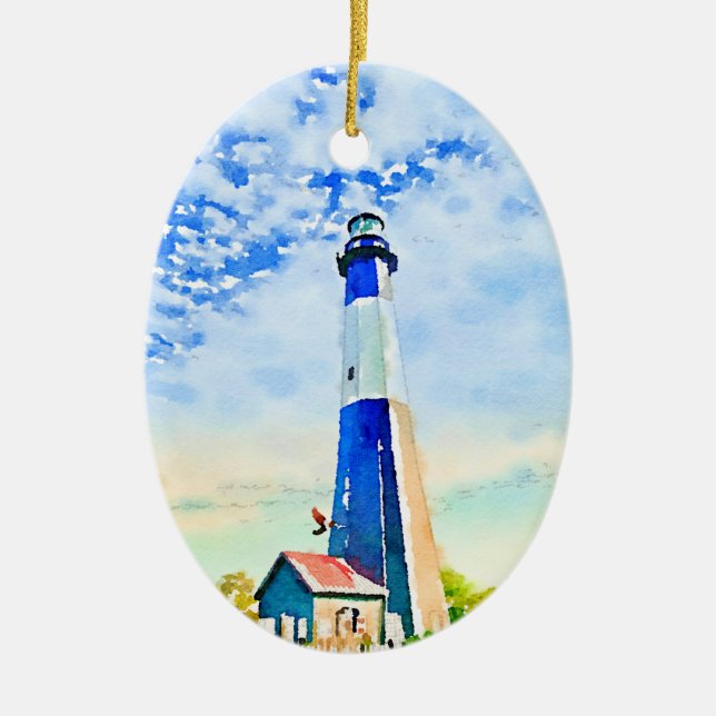 Tybee Lighthouse Collectible Holiday Ornament (Front)
