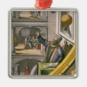 Tycho Brahe (1546-1601) aged 40, amongst his astro Metal Ornament