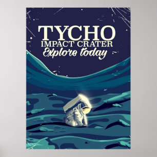 Tycho impact crater travel poster