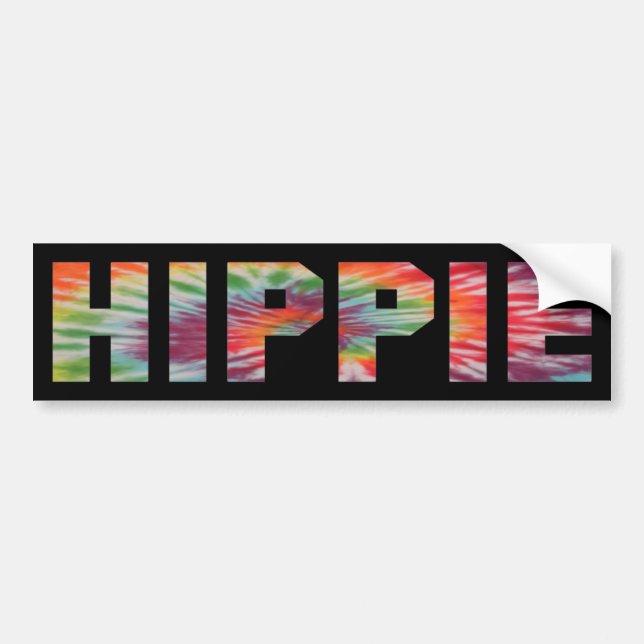 Tye-Die Hippie Bumper Sticker (Front)