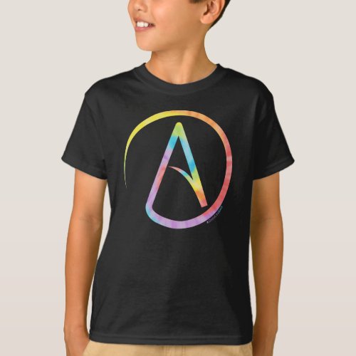 Tye Dye Atheist Symbol Kids Shirt