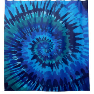 Tye-Dye-Blue Shower Curtain