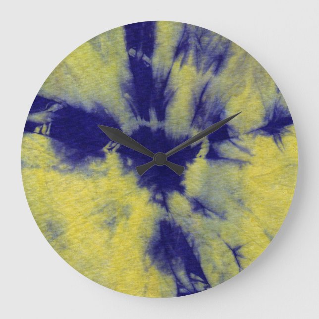 Tye Dye Composition #11 by Michael Moffa Large Clock (Front)