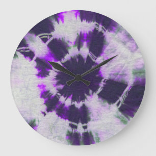 Tye Dye Composition #1 by Michael Moffa Large Clock