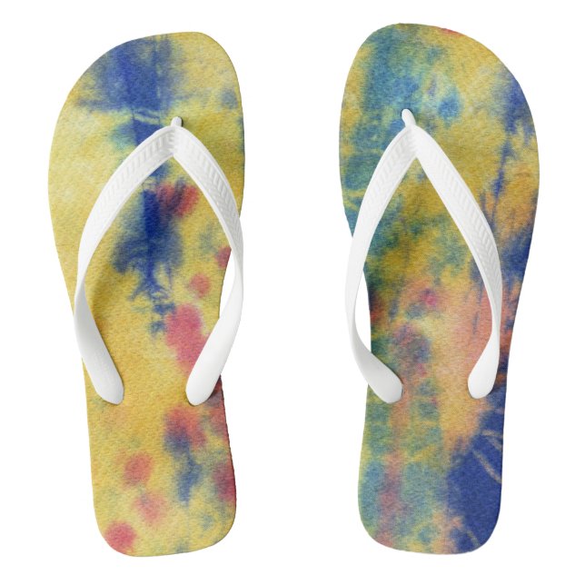 Tye Dye Composition #5 by Michael Moffa Flip Flops (Footbed)