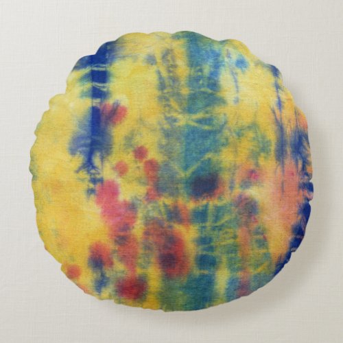 Tye Dye Composition 5 by Michael Moffa Round Pillow