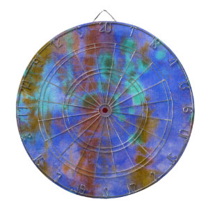 Tye Dye Composition #9 by Michael Moffa Dartboard With Darts
