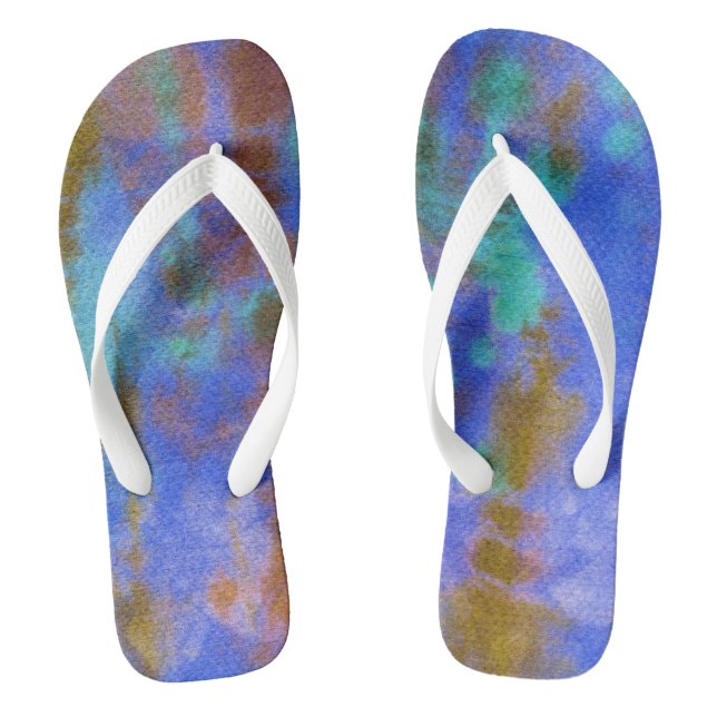 Tye Dye Composition #9 by Michael Moffa Flip Flops (Footbed)