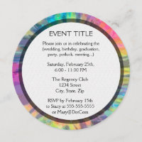 Tye Dye Cross with Heart in Center Invitation