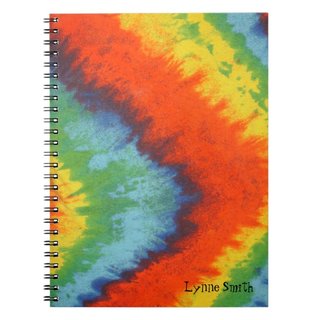 Tye Dye look Background, Personalized Notebook (Front)