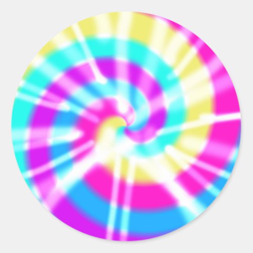 Tye Dye Pattern Classic Round Sticker