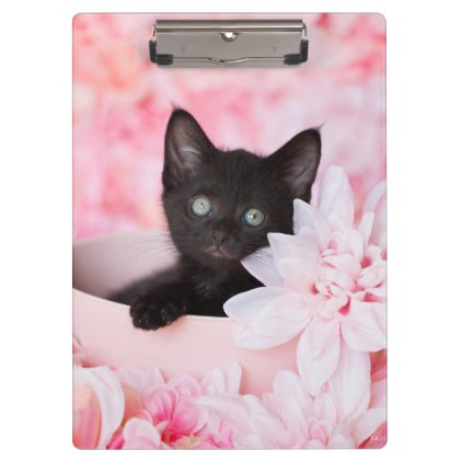 Tye Kitten Pink Floral Clipboard