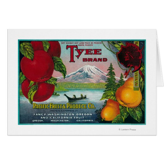Tyee Pear Crate LabelWA, OR, and CA Cards (Front Horizontal)